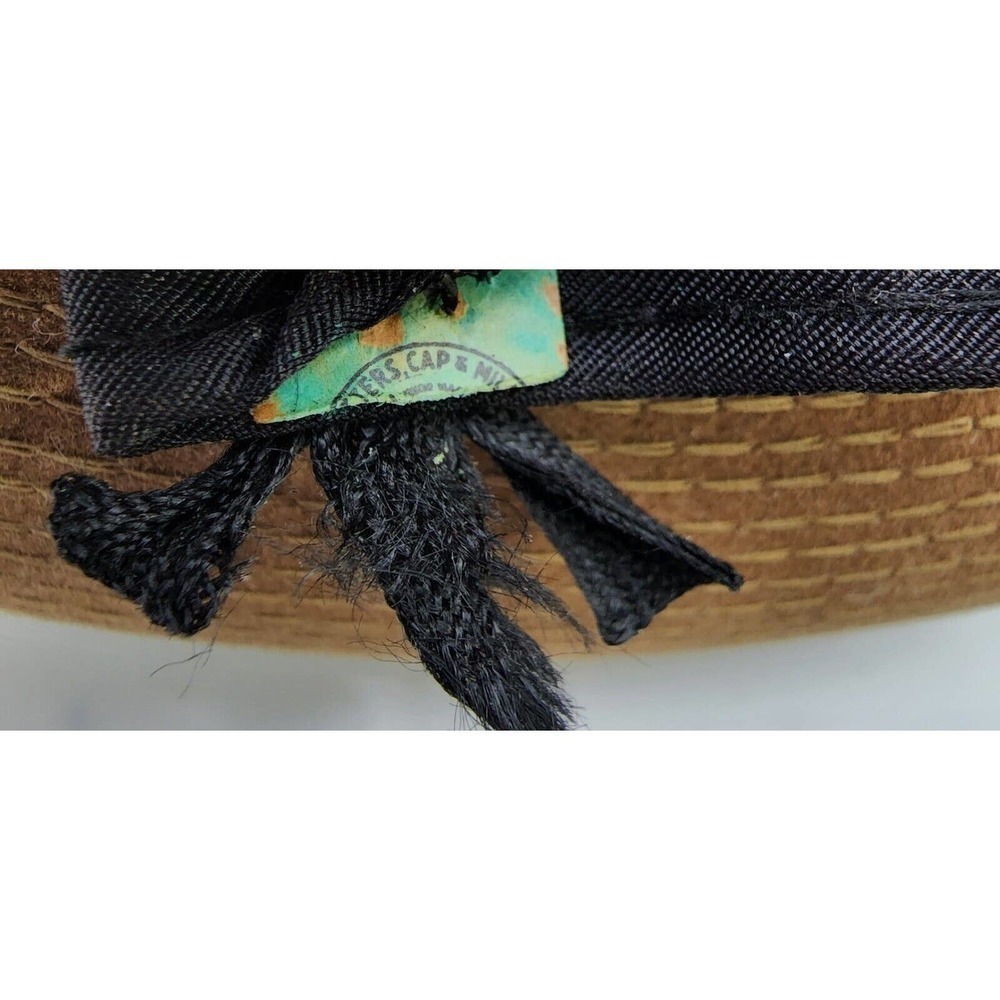 Vintage United Hatters Cap & Millinery Felt Fedora Feather Hat 7 1/12 - Picture 10 of 12